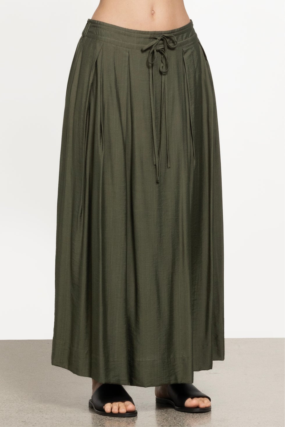 Abby A-line Long Skirt in Green