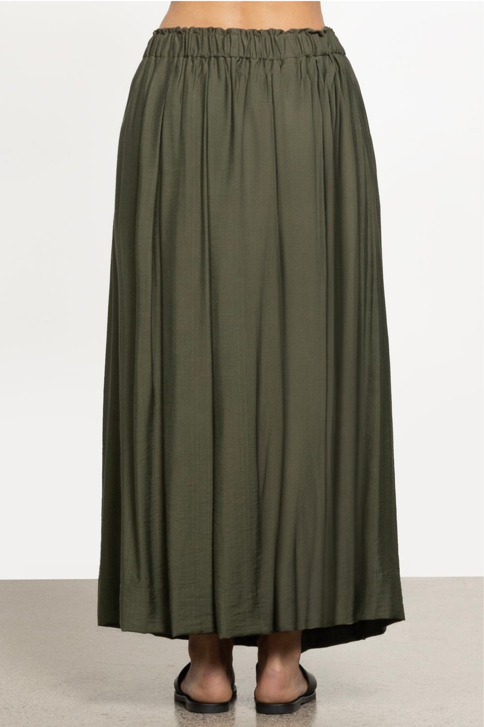 Abby A-line Long Skirt in Green