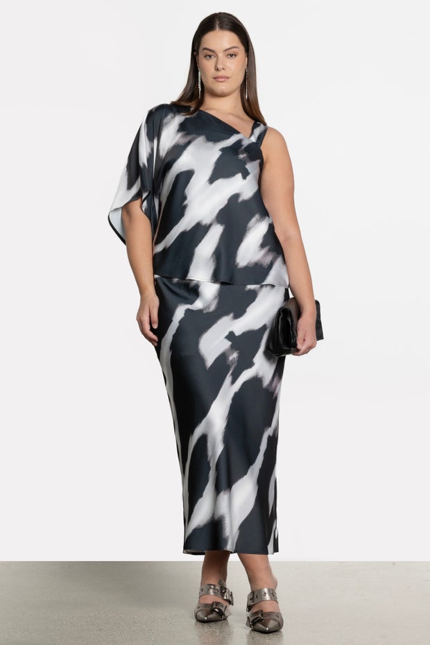 Amari Bias Cut Long Skirt in Print