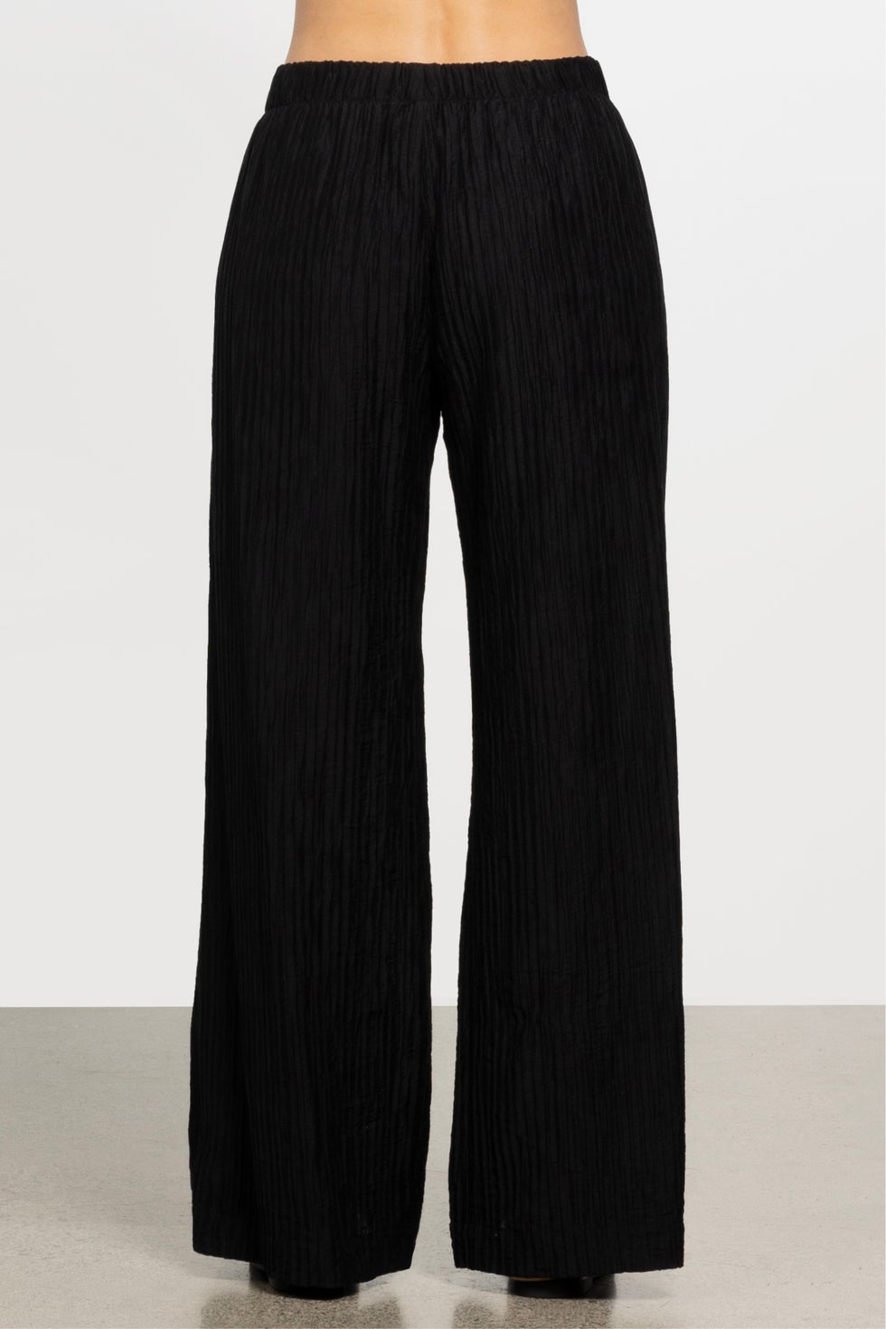 Ami Pleated Wide Leg Pant in Black
