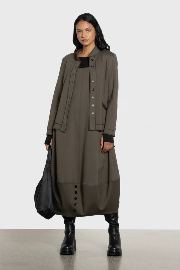 Angelo Contrast Stitch Jacket in Green