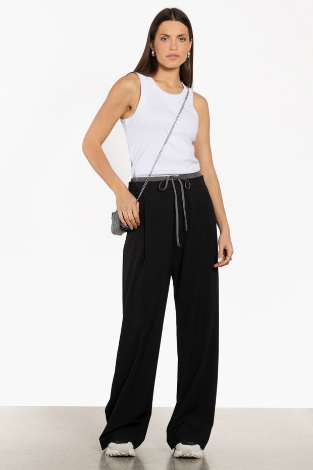 Archie Wide Leg Pant in Black