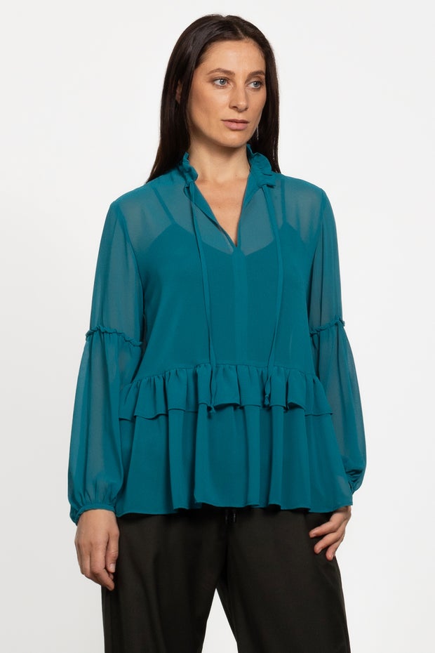 Aspire V-neck Blouse in Green