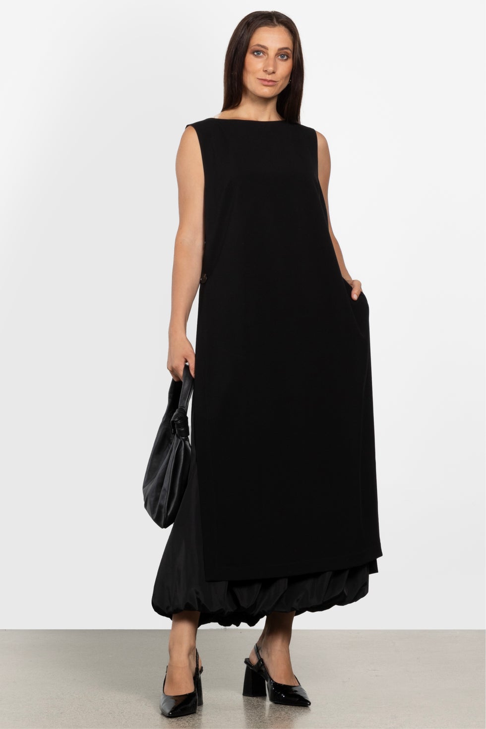 Athena Sleeveless Tunic in Black