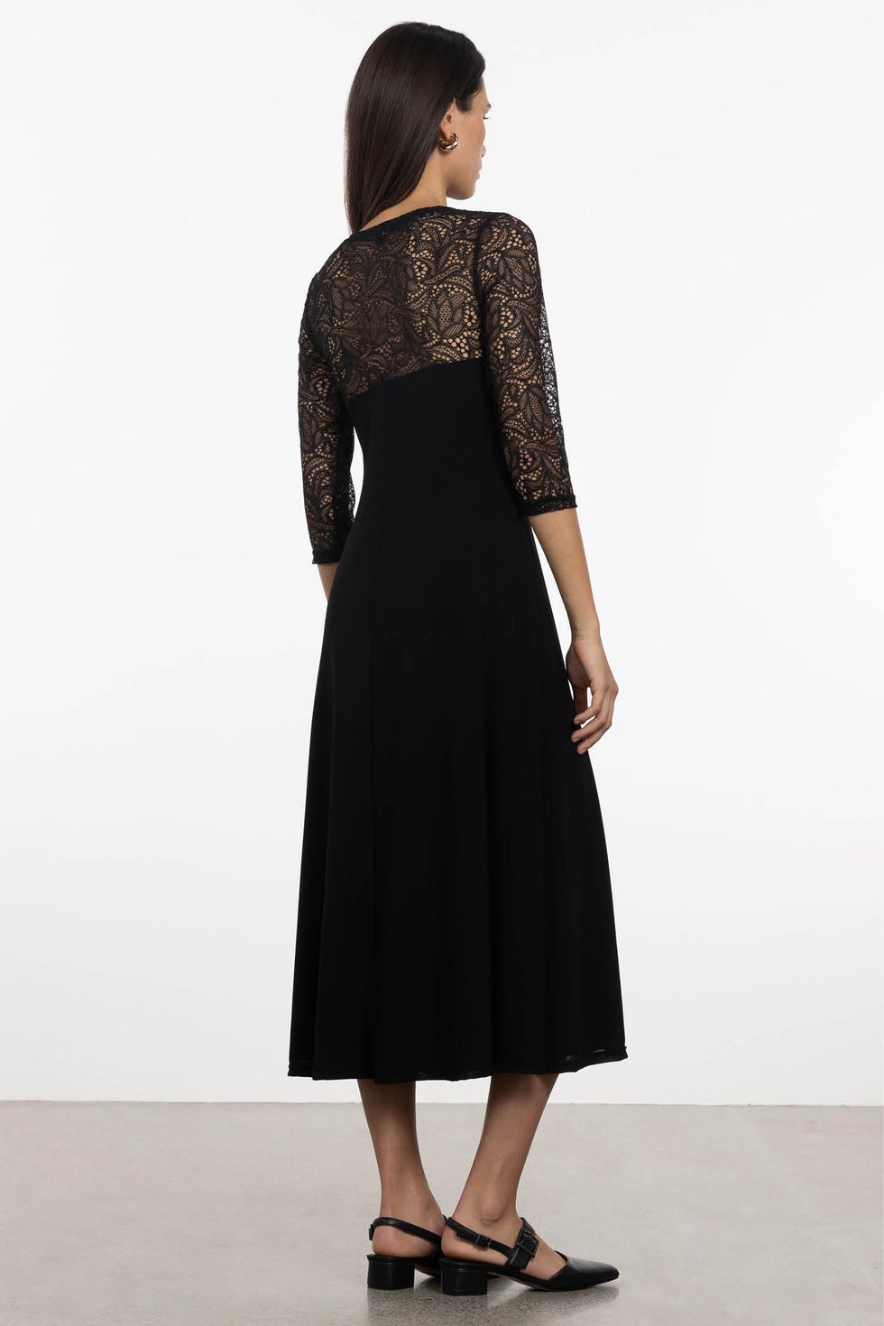 Ava Lace Sweetheart Dress in Black
