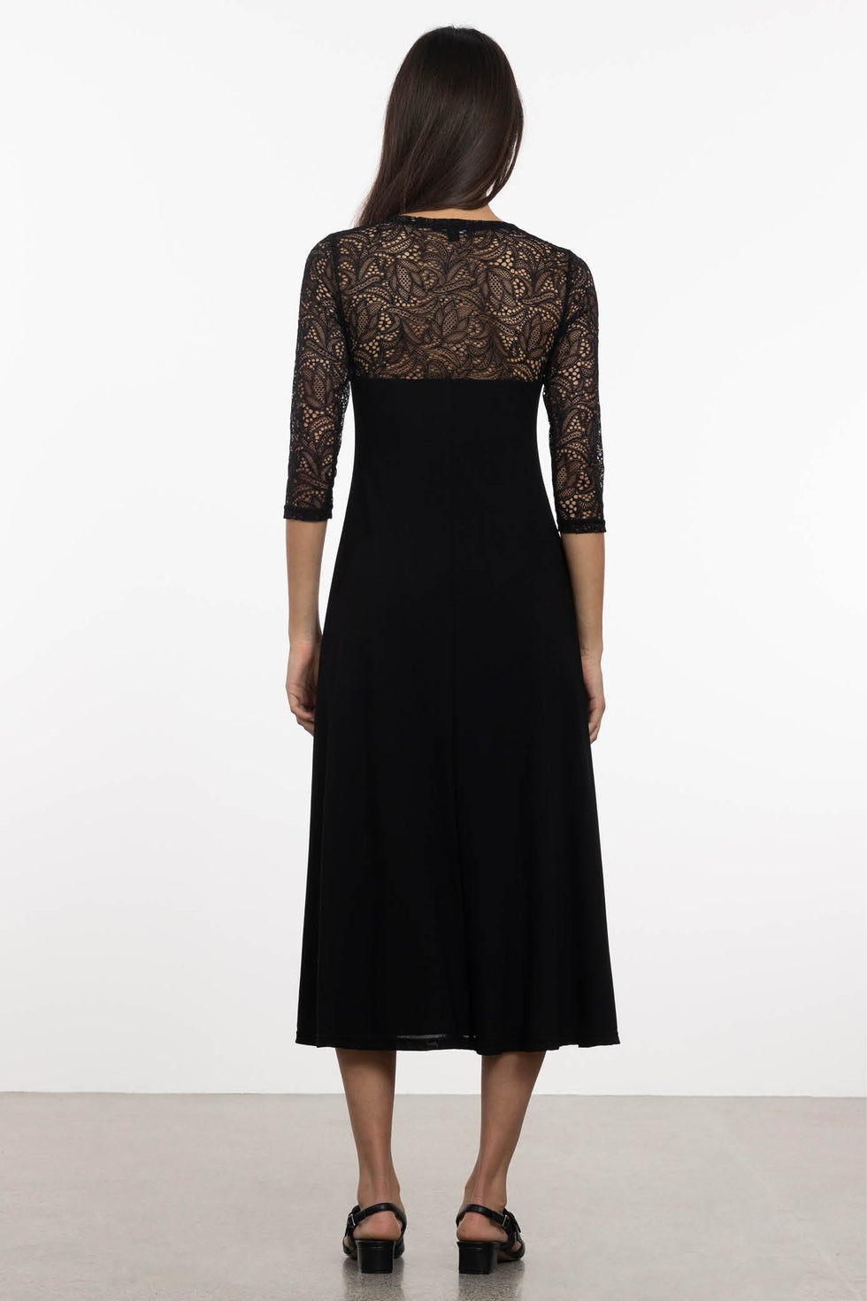 Ava Lace Sweetheart Dress in Black