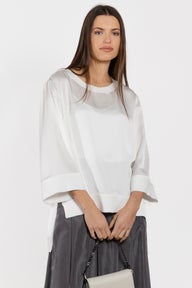 Base High-low Hem Top in White