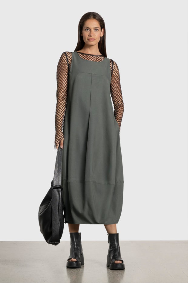 Bay Bubble Hem Dress in Green