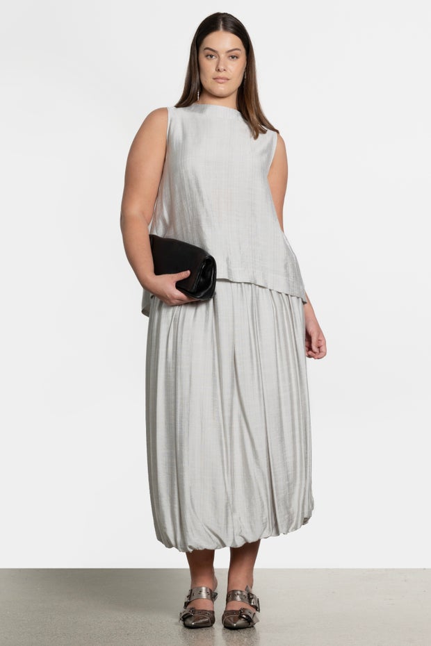 Beatrix Long Skirt in Metallic