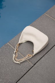 Belle Baguette Shoulder Bag in White