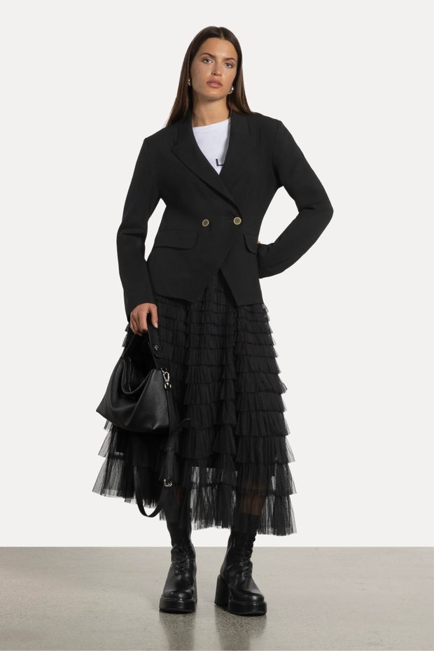 Blade Double Breasted Jacket in Black