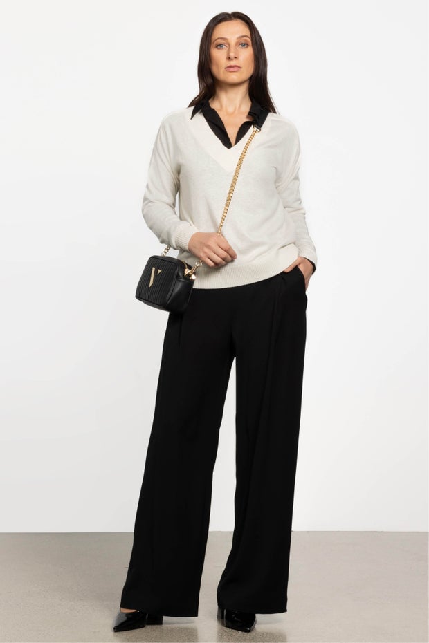 Bonnie Wide Leg Pant in Black