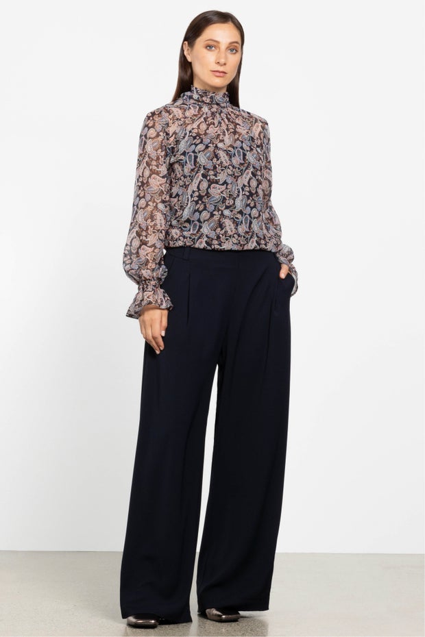 Bonnie Wide Leg Pant in Blue