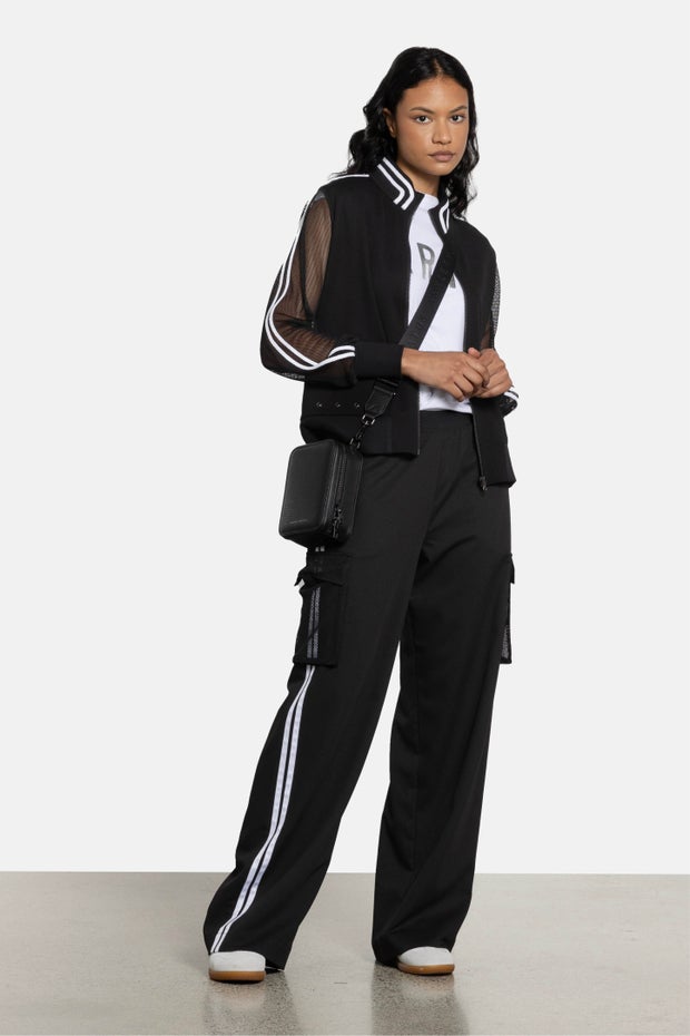 Broadway Cargo Wide Leg Pant in Black