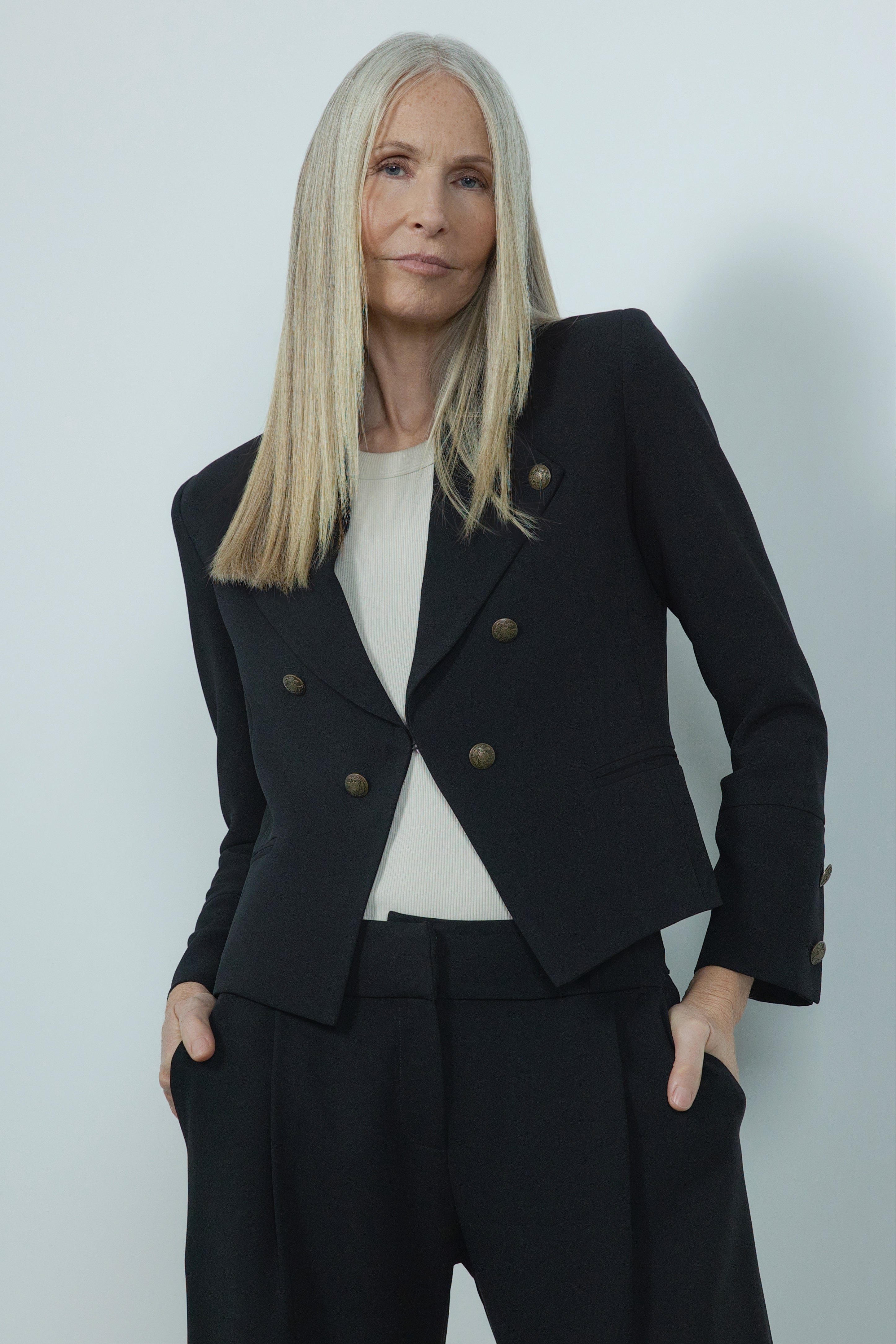 Cadet Cropped Jacket in Black REPERTOIRE Repertoire