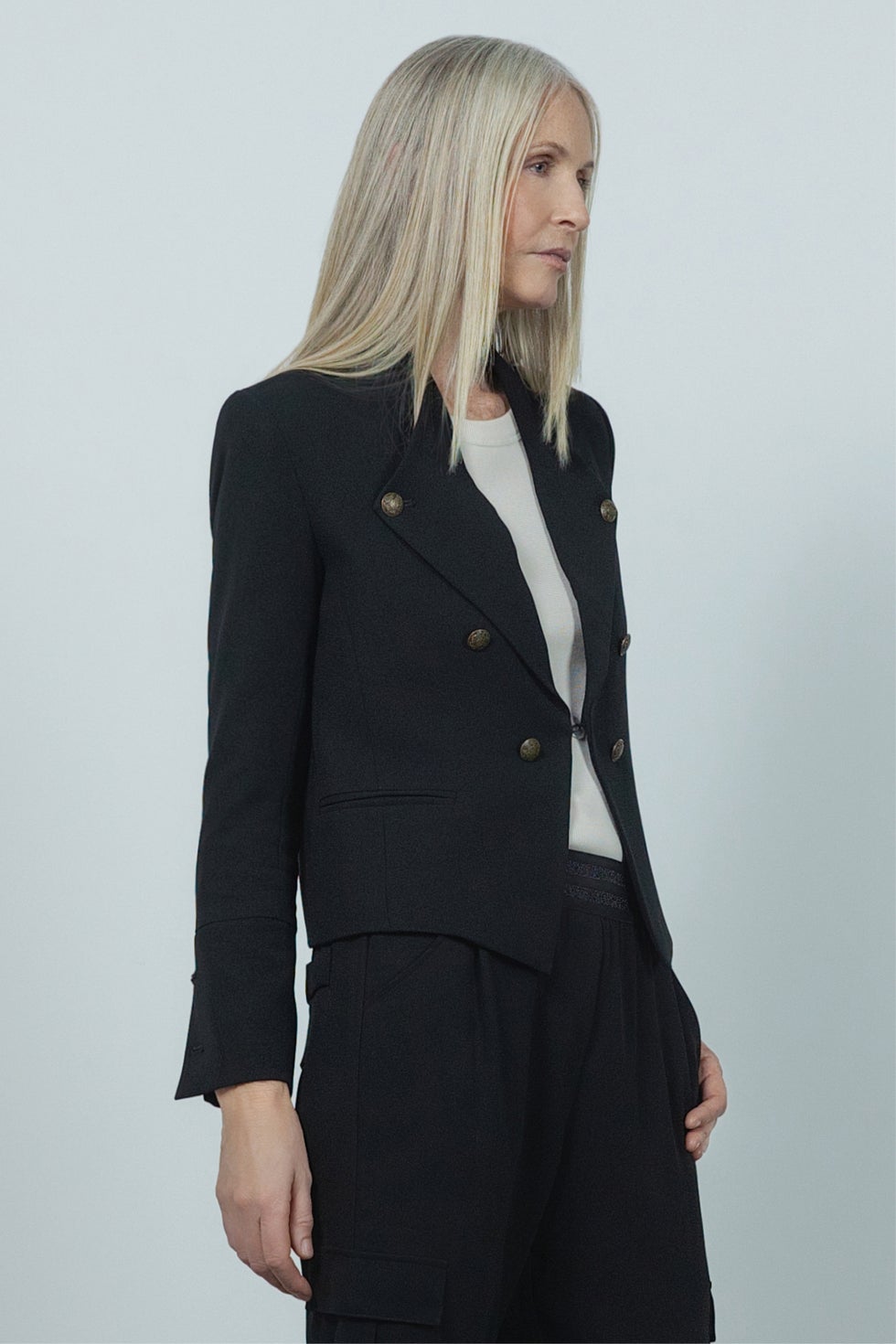 Cadet Cropped Jacket in Black