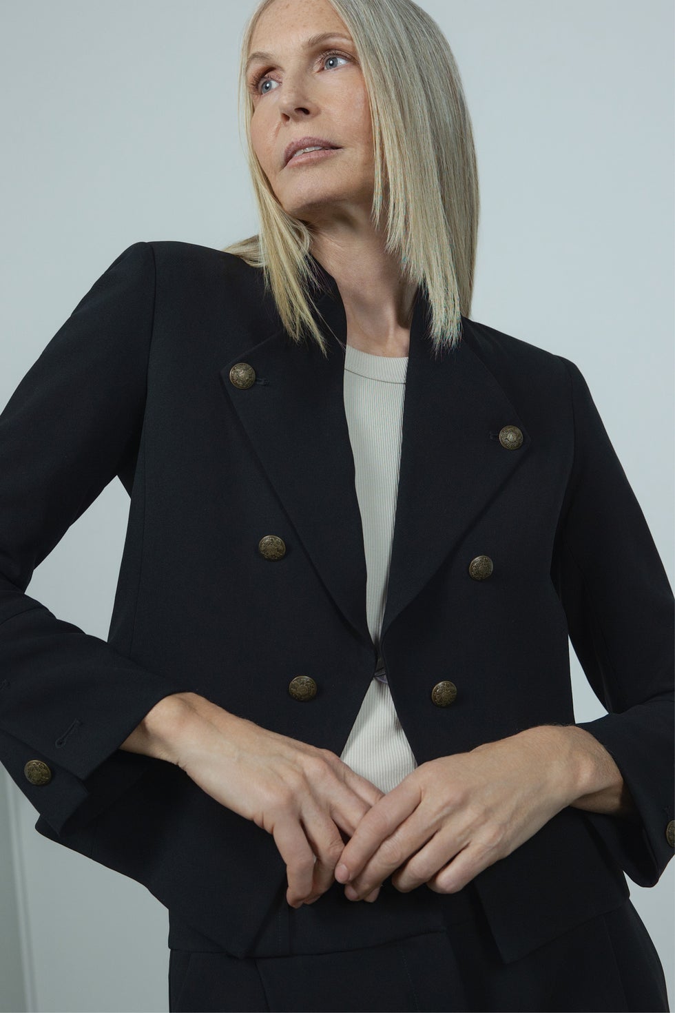 Cadet Cropped Jacket in Black