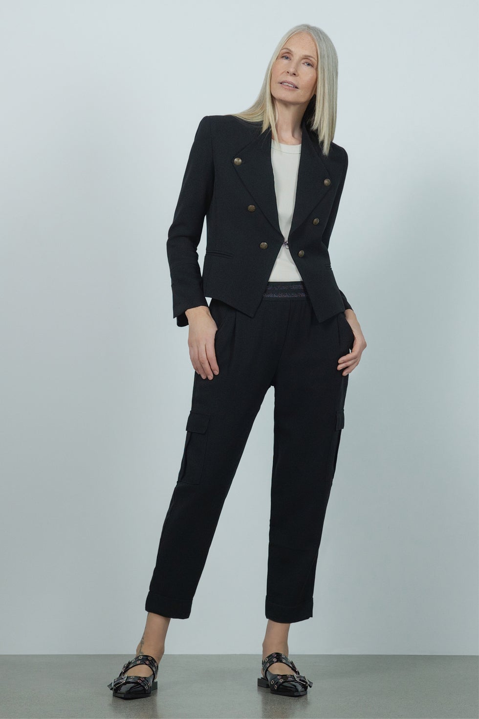 Cadet Cropped Jacket in Black