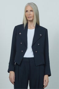 Cadet Cropped Jacket in Blue