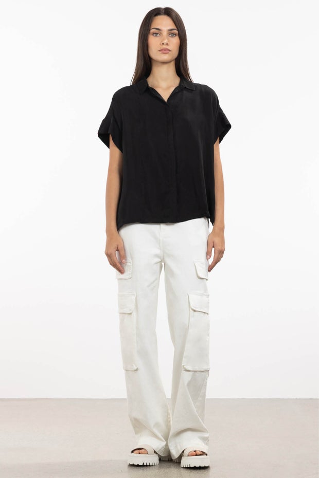 Cargo Wide Leg Pants in White