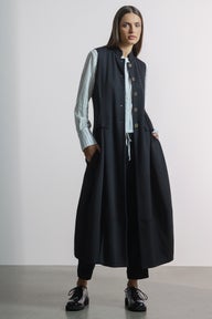 Carla Long Waistcoat in Black