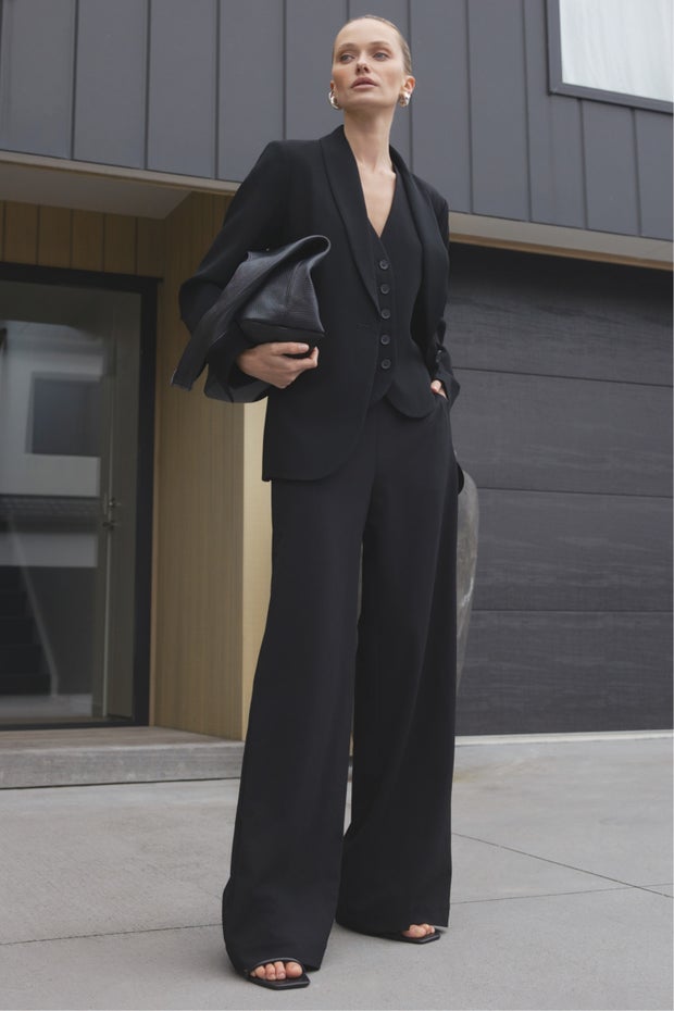 Carlos Wide Leg Pant in Black