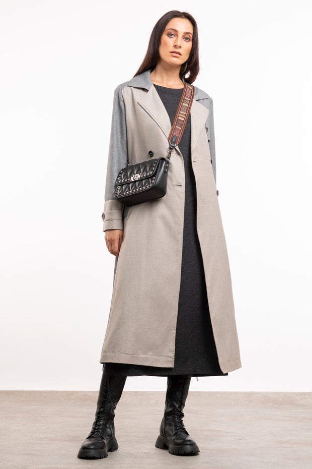 Capri Trench In Neutral Made Nz, Grey Trench Coat Nz
