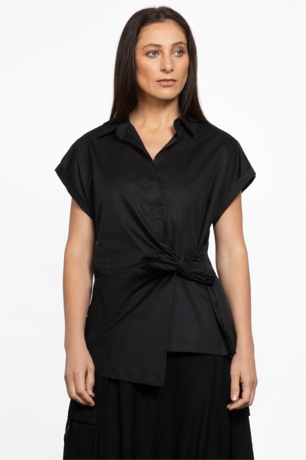 Cassidy Wrap Shirt in Black