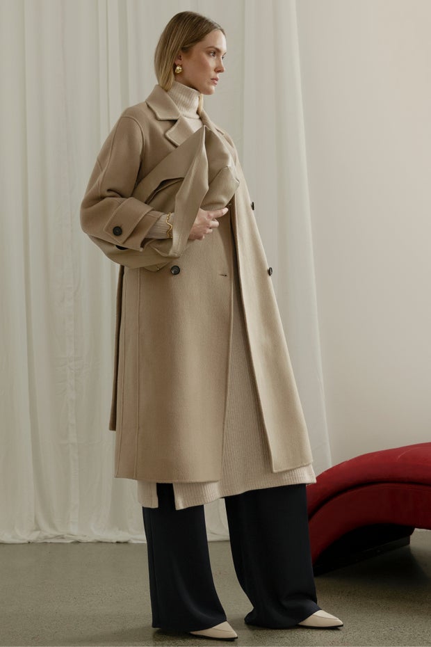 Charlotte Wool Coat in Neutral