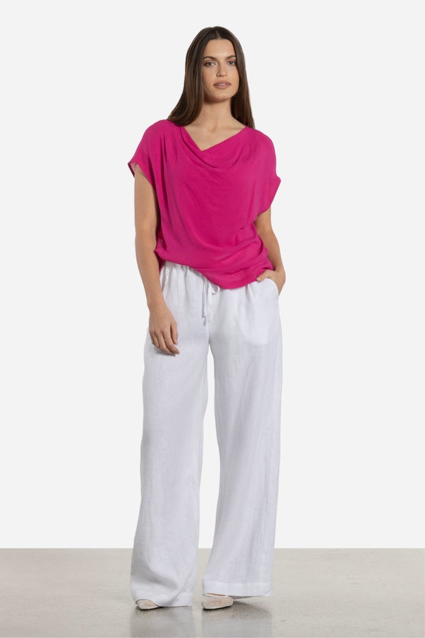 Chorus Cowl Neck Top in Pink