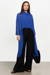 Christie High-low Chiffon Top in Blue