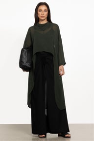 Christie High-low Chiffon Top in Green
