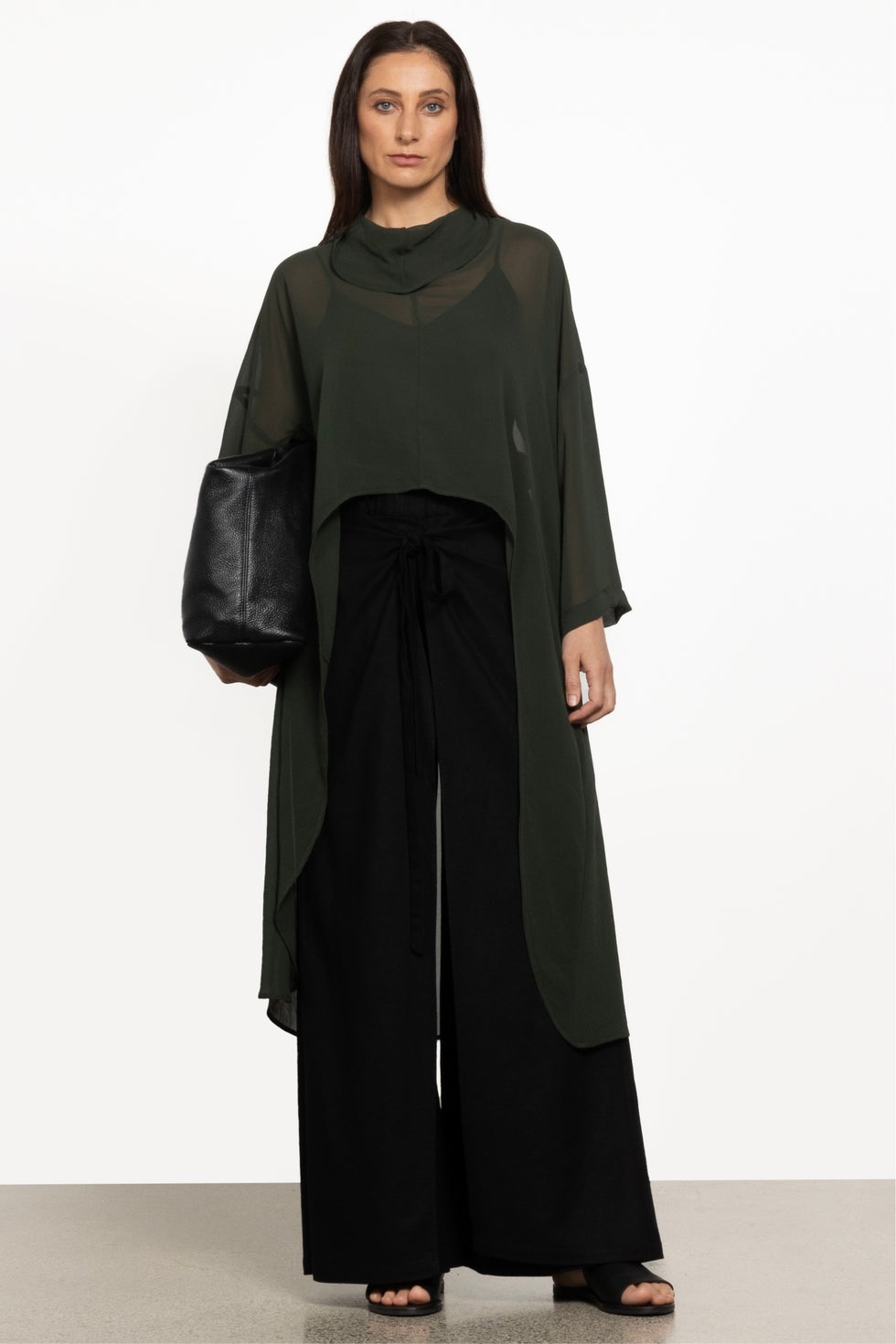 Christie High-low Chiffon Top in Green