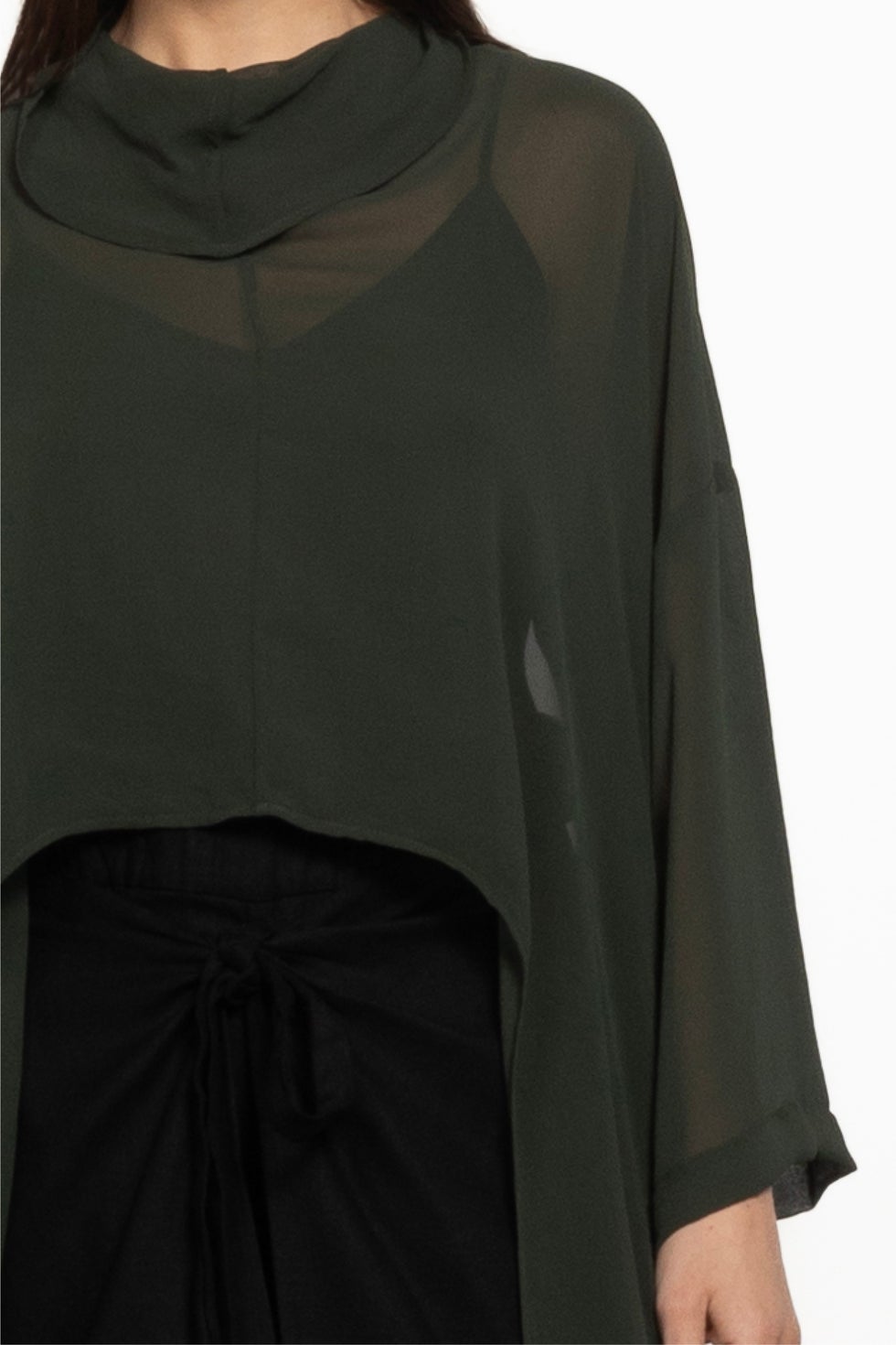 Christie High-low Chiffon Top in Green