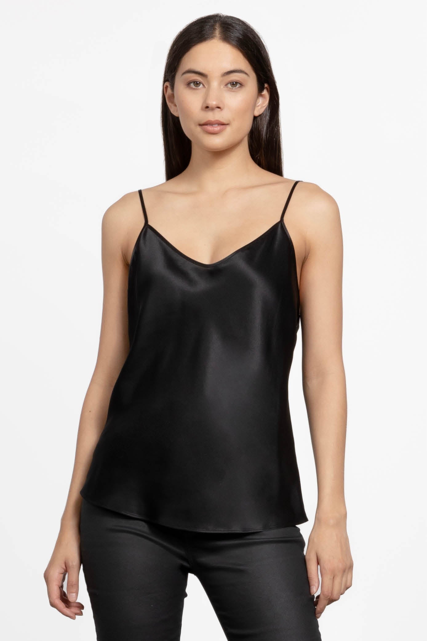 Clara Silk Cami in Black, REPERTOIRE