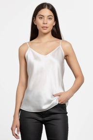 Clara Silk Cami in White