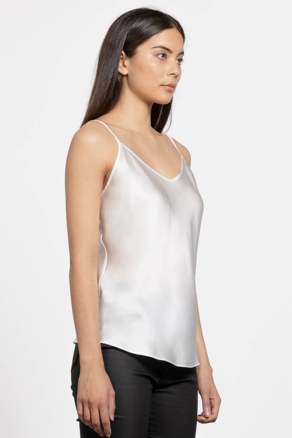 Clara Silk Cami in White