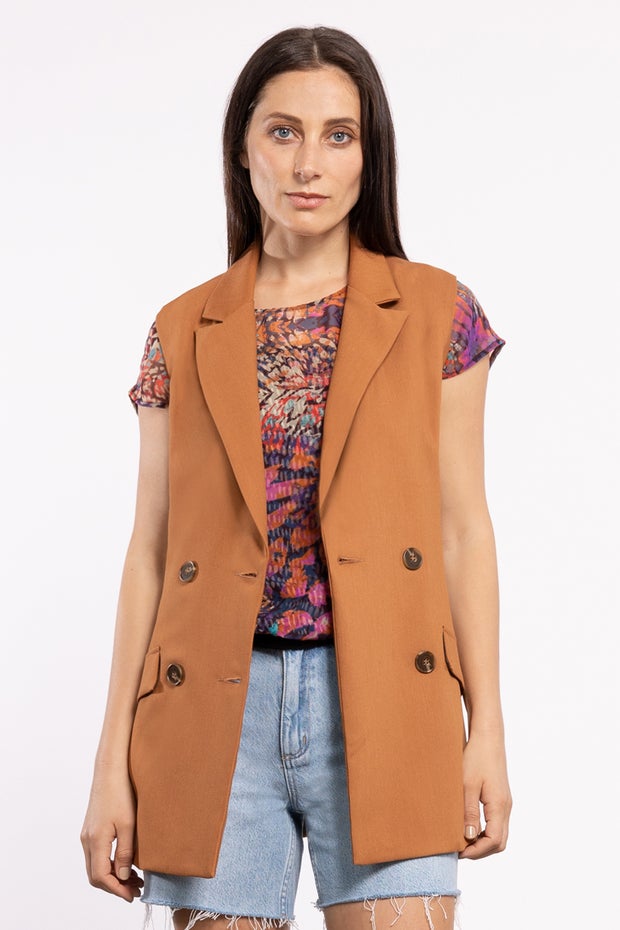Colab Waistcoat in Brown