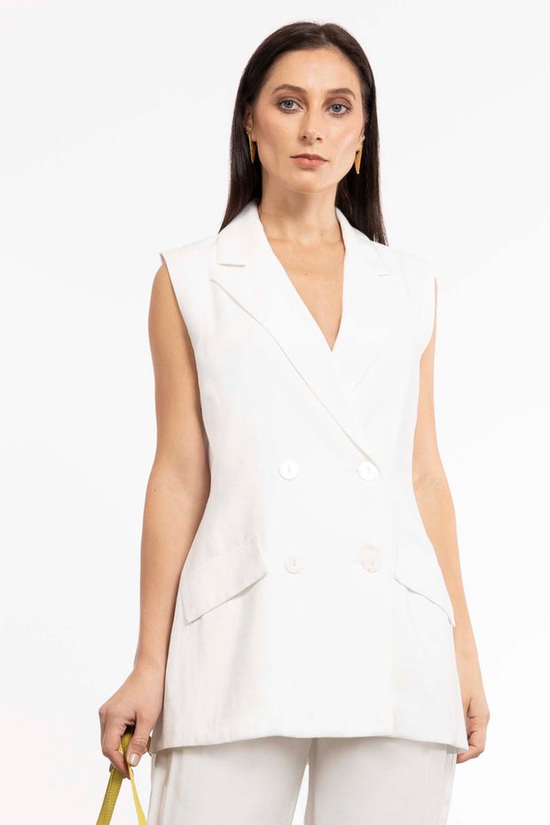 Colab Waistcoat in White