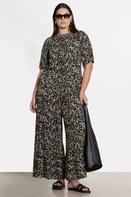 Cora Animal Print Jumpsuit in Green
