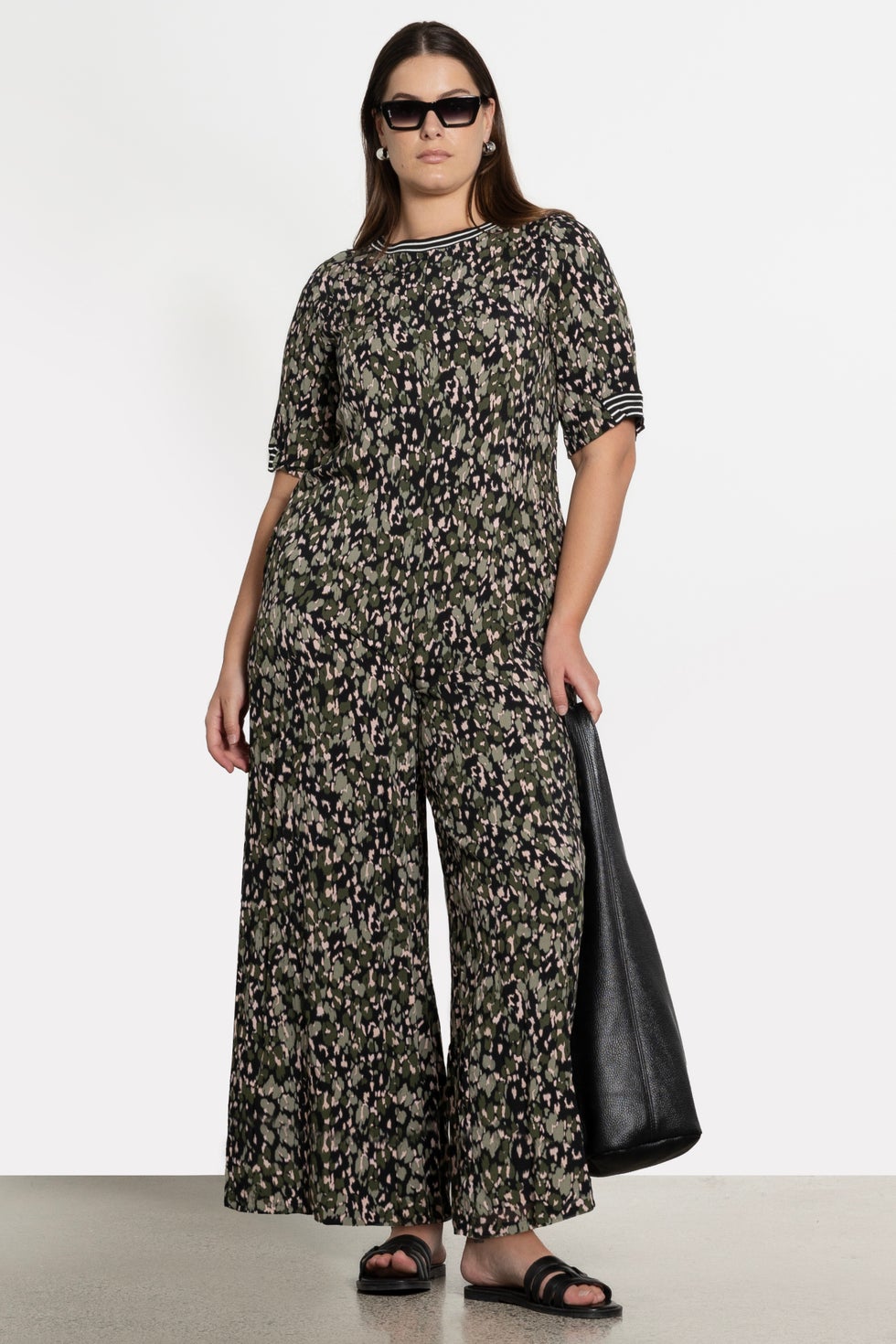 Cora Animal Print Jumpsuit in Green