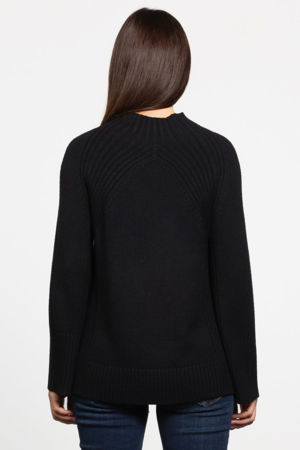 Crystal High Neck Knit Jumper in Black