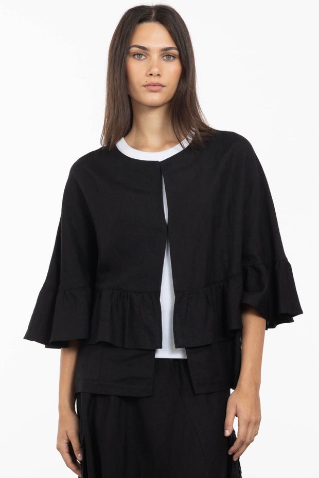 Dahlia Linen Jacket in Black