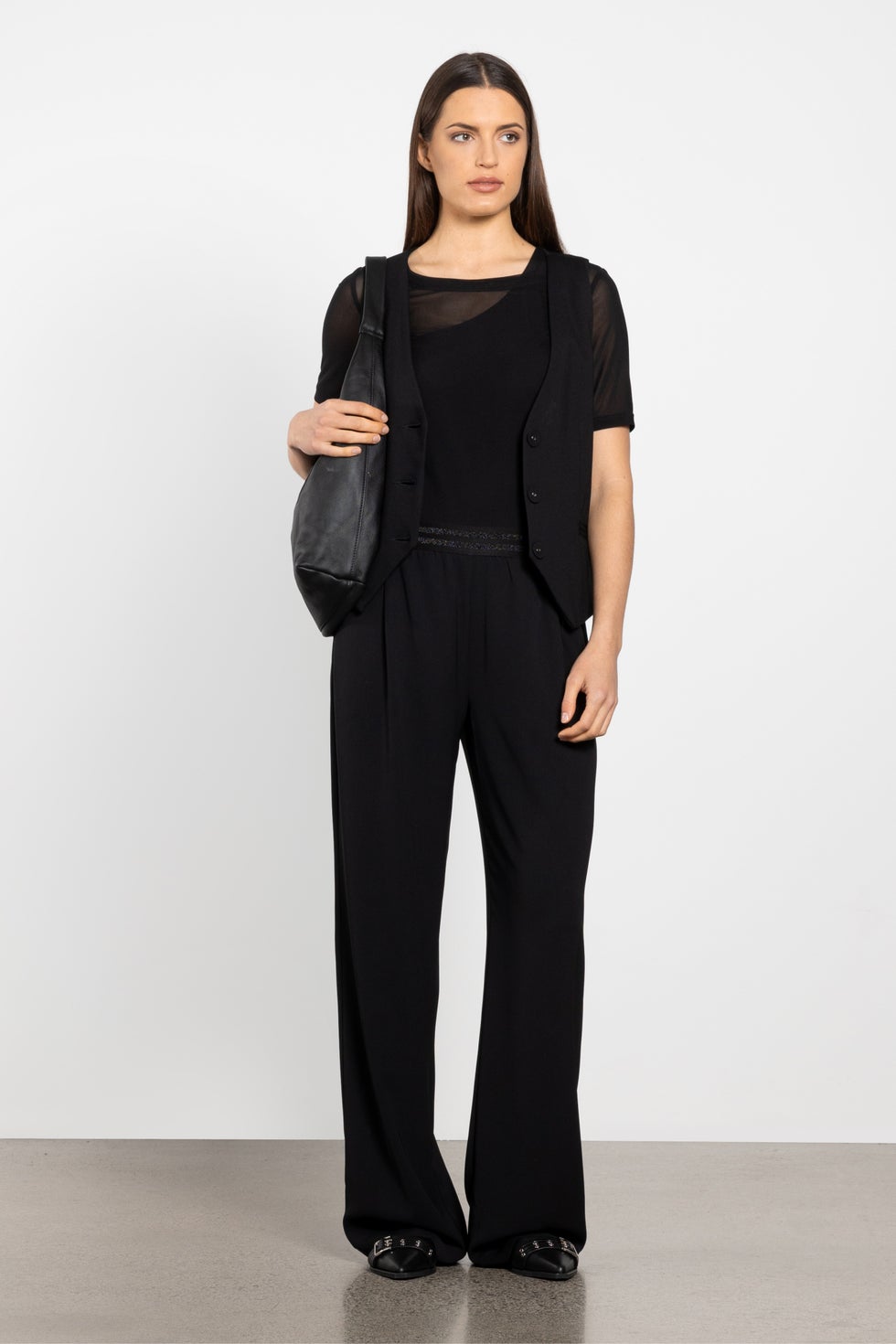 Dakota Wide Leg Pant in Black | Repertoire