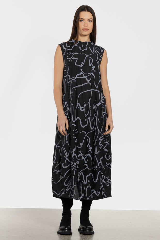 Dash Sleeveless Long Dress in Print