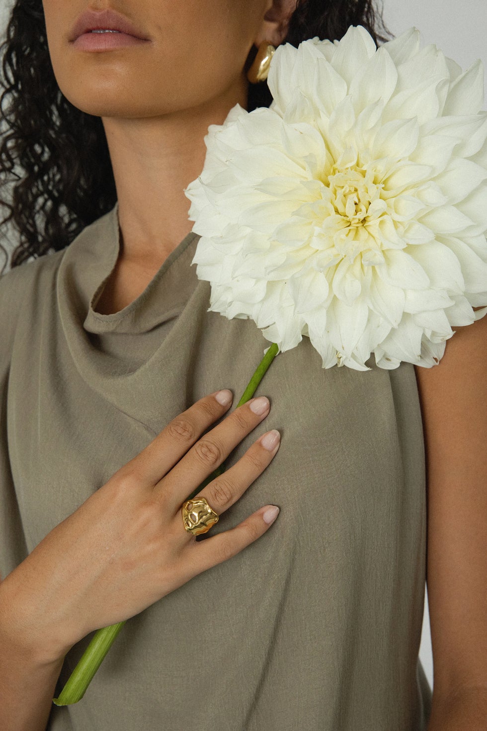 Dawn Hammered Disk Ring in Metallic