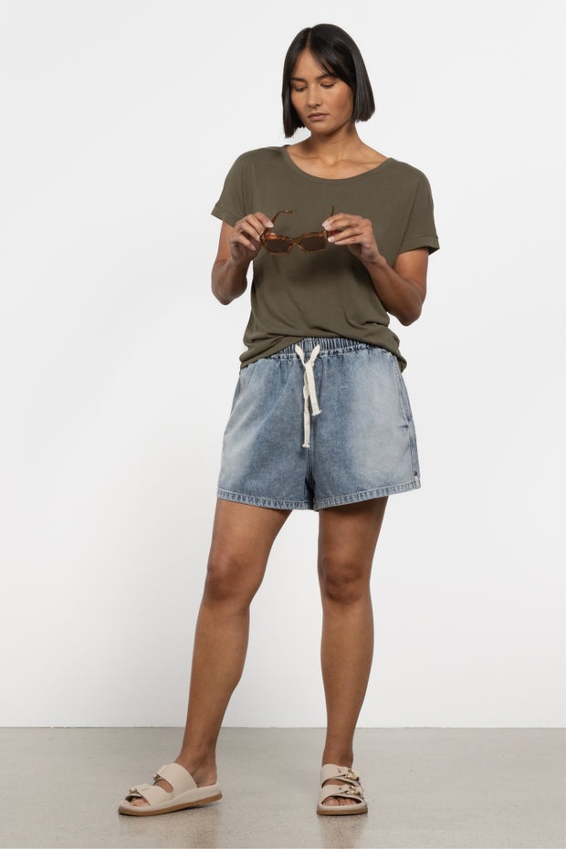 Denim Boxer Short in Blue