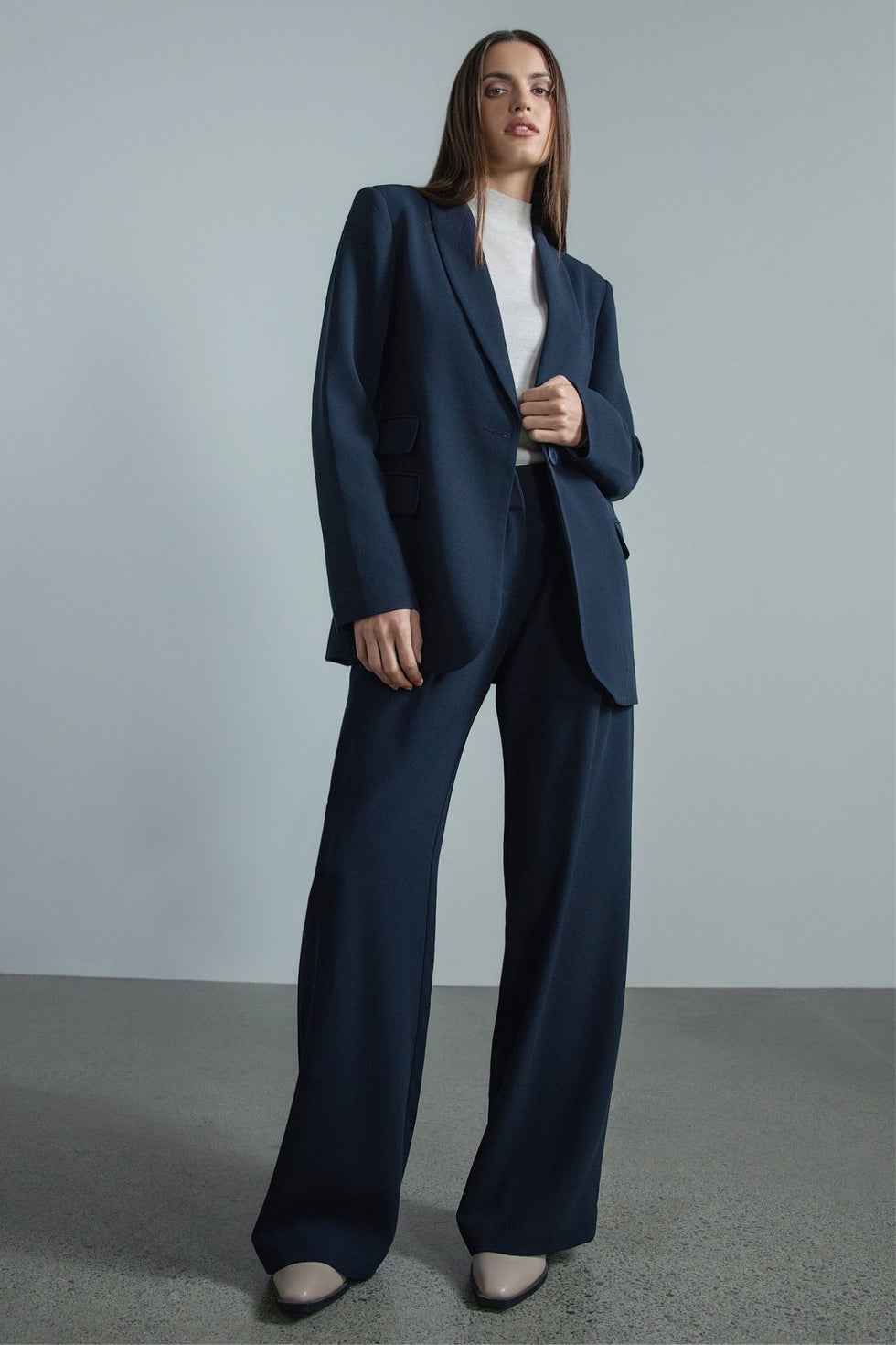 Devon Wide Leg Pant in Blue