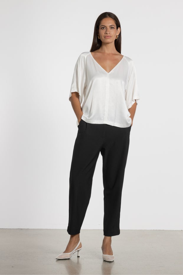 Drift V Neck Top in White