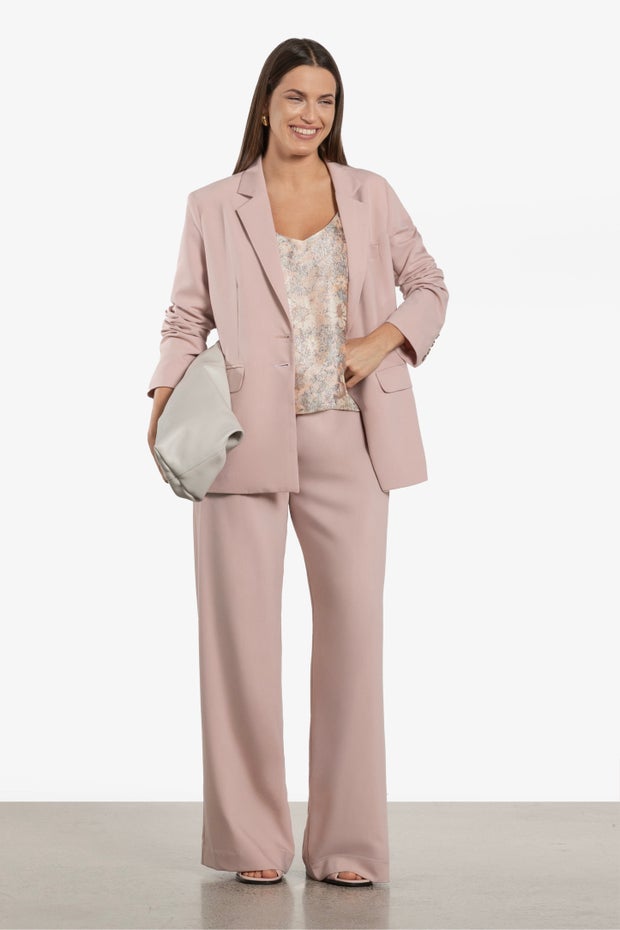 Edward Wide Leg Full Length Pant in Pink